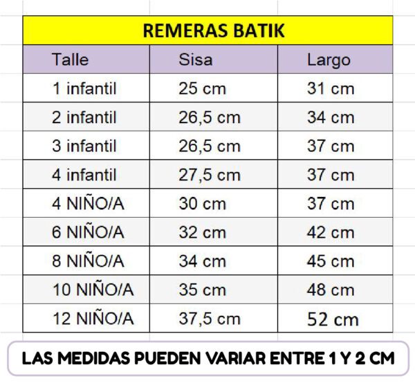 Remera batik multicolor niños/as infancias - Imagen 6